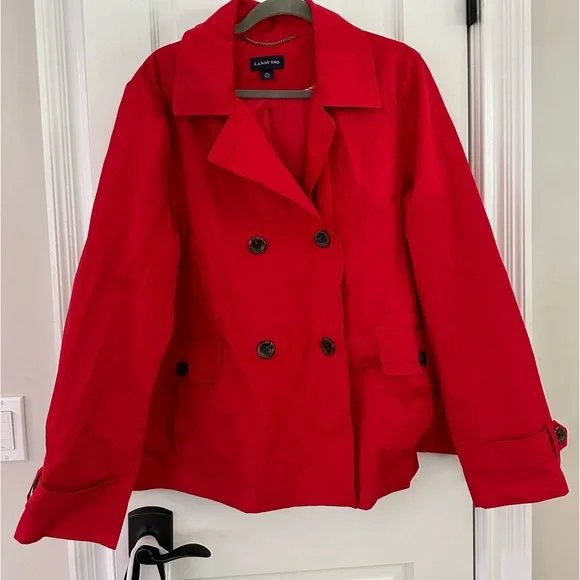 Lands End Peacoat Rain Coat Jacket XL - Picture 2 of 6